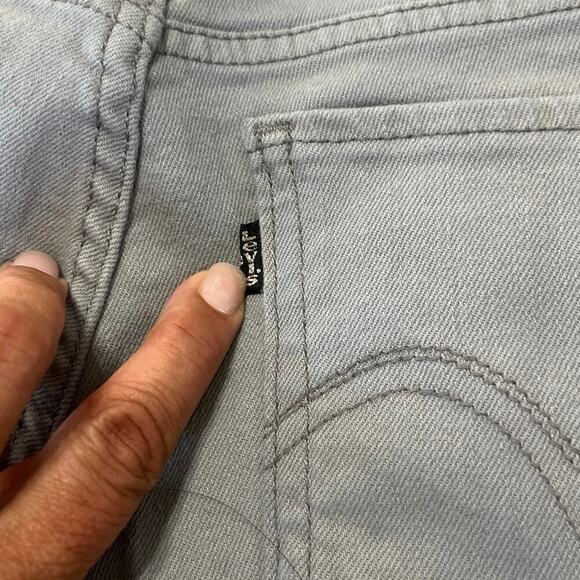 Levi's 524 Too Superlow Skinny Gray Jeans Stud Front Pockets 28x30 Biker Grunge - Picture 9 of 13